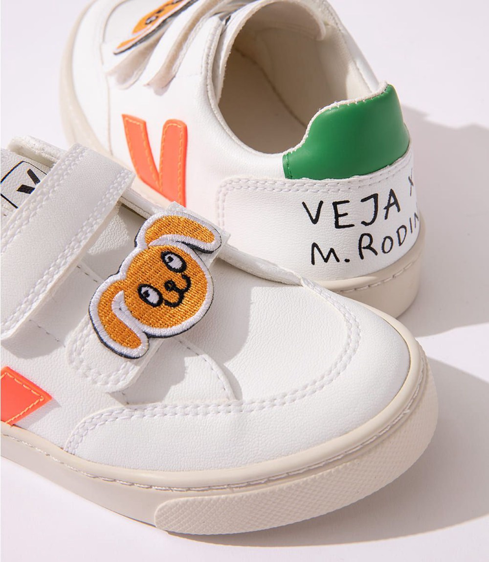 Veja Trainers Kids White - V-12 Velcro Cwl - DROZ-51932